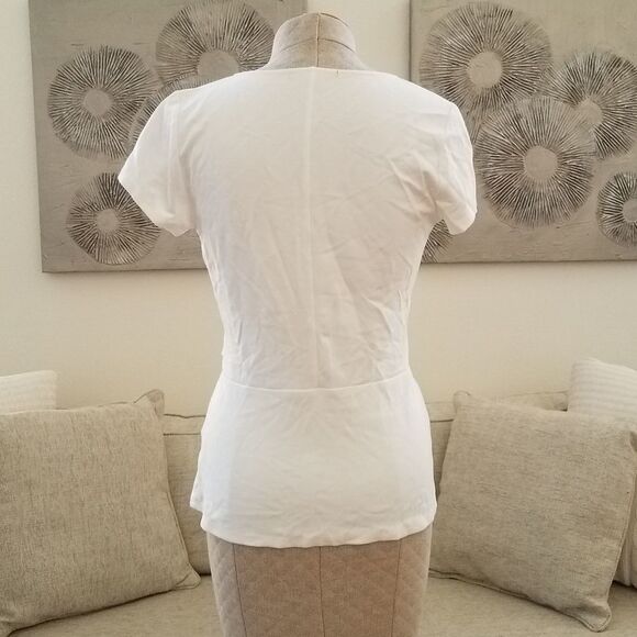 Gibson Faux Wrap Tie Shirt sz XS in Ivory - Picture 6 of 8